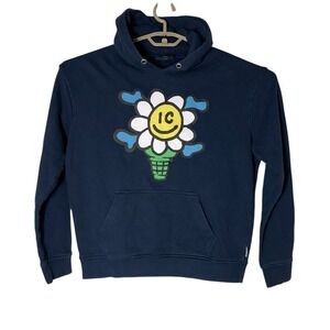 Icecream Hoodie Small Navy Smiley Flower Graphic Streetwear BBC Pharrell Bones